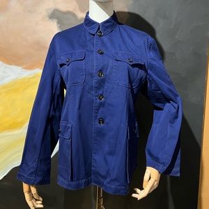 Vintage Workwear jacket, chore coat, 100% cotton, Navy blue, 5 pockets